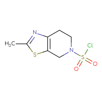 Chemical structure of 2-methyl-4H,5H,6H,7H-[1,3]thiazolo[5,4-c]pyridine-5-sulfonyl chloride - CSSB06377901494