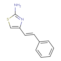 Chemical structure of 4-[(1E)-2-phenylethenyl]-1,3-thiazol-2-amine - CSSB00016279283