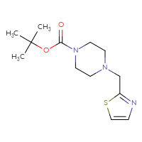 Chemical structure of tert-butyl 4-[(1,3-thiazol-2-yl)methyl]piperazine-1-carboxylate - CSSB00104038731