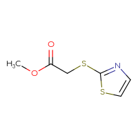 Chemical structure of methyl 2-(1,3-thiazol-2-ylsulfanyl)acetate - CSSB00000197462