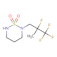 Chemical structure of 2-(2,3,3,3-tetrafluoro-2-methylpropyl)-1λ⁶,2,6-thiadiazinane-1,1-dione - CSMB02146019302