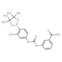 Chemical structure of 3-(3-acetylphenyl)-1-[3-methyl-4-(4,4,5,5-tetramethyl-1,3,2-dioxaborolan-2-yl)phenyl]urea - CSSB21332063137