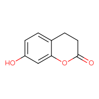 Chemical structure of 7-hydroxy-3,4-dihydro-2H-1-benzopyran-2-one - CSSB00000044819