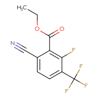 Chemical structure of ethyl 6-cyano-2-fluoro-3-(trifluoromethyl)benzoate - CSSB00137348415