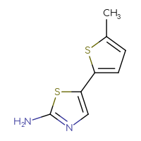 Chemical structure of 5-(5-methylthiophen-2-yl)-1,3-thiazol-2-amine - CSSB00012316637