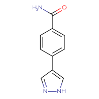 Chemical structure of 4-(1H-pyrazol-4-yl)benzamide - CSSB00102813009