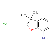 Chemical structure of 3,3-dimethyl-2,3-dihydro-1-benzofuran-7-amine hydrochloride - CSSB21381578029