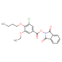 Chemical structure of 1,3-dioxo-2,3-dihydro-1H-isoindol-2-yl 4-butoxy-3-chloro-5-ethoxybenzoate - CSSB00116215020