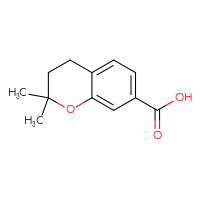 Chemical structure of 2,2-dimethyl-3,4-dihydro-2H-1-benzopyran-7-carboxylic acid - CSSB00020809892