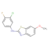 Chemical structure of N-(3-chloro-4-fluorophenyl)-6-methoxy-1,3-benzothiazol-2-amine - CSSB00020652138
