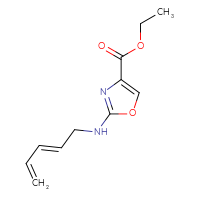 Chemical structure of ethyl 2-{[(2E)-penta-2,4-dien-1-yl]amino}-1,3-oxazole-4-carboxylate - CSSB21495857524