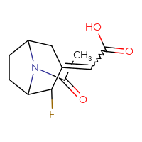 Chemical structure of 2-{8-acetyl-2-fluoro-8-azabicyclo[3.2.1]octan-3-ylidene}acetic acid - CSSB03496552492