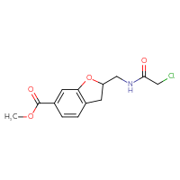 Chemical structure of methyl 2-[(2-chloroacetamido)methyl]-2,3-dihydro-1-benzofuran-6-carboxylate - CSSB21332100708