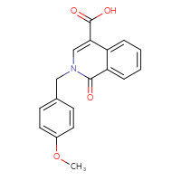 Chemical structure of 2-[(4-methoxyphenyl)methyl]-1-oxo-1,2-dihydroisoquinoline-4-carboxylic acid - CSSB00020592119