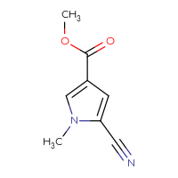 Chemical structure of methyl 5-cyano-1-methyl-1H-pyrrole-3-carboxylate - CSSB03552015926