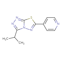 Chemical structure of 4-[3-(propan-2-yl)-[1,2,4]triazolo[3,4-b][1,3,4]thiadiazol-6-yl]pyridine - CSSB00121637513