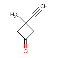 Chemical structure of 3-ethynyl-3-methylcyclobutan-1-one - CSSB06824251659