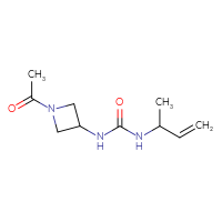 Chemical structure of 1-(1-acetylazetidin-3-yl)-3-(but-3-en-2-yl)urea - CSSB00697544742