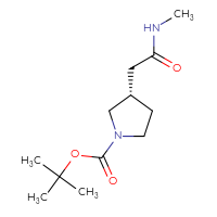Chemical structure of tert-butyl (3S)-3-[(methylcarbamoyl)methyl]pyrrolidine-1-carboxylate - CSSB00113639615