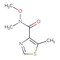 Chemical structure of N-methoxy-N,5-dimethyl-1,3-thiazole-4-carboxamide - CSSB00117984152