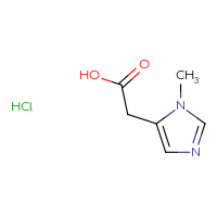 Chemical structure of 2-(1-methyl-1H-imidazol-5-yl)acetic acid hydrochloride - CSSB00000707490