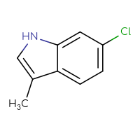 Chemical structure of 6-chloro-3-methyl-1H-indole - CSSB00009870103