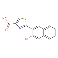 Chemical structure of 2-(3-hydroxynaphthalen-2-yl)-1,3-thiazole-4-carboxylic acid - CSSB21253047432
