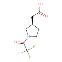 Chemical structure of 2-[(3R)-1-(2,2,2-trifluoroacetyl)pyrrolidin-3-yl]acetic acid - CSSB00134946157
