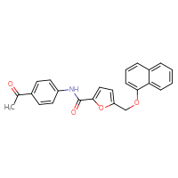 Chemical structure of N-(4-acetylphenyl)-5-[(naphthalen-1-yloxy)methyl]furan-2-carboxamide - CSSB00132794888
