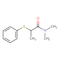 Chemical structure of N,N-dimethyl-2-(phenylsulfanyl)propanamide - CSSB00030955728