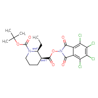 Chemical structure of rac-1-tert-butyl 3-(4,5,6,7-tetrachloro-1,3-dioxo-2,3-dihydro-1H-isoindol-2-yl) (2R,3R)-2-ethylpiperidine-1,3-dicarboxylate - CSSB20620684818