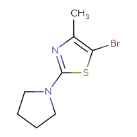 Chemical structure of 5-bromo-4-methyl-2-(pyrrolidin-1-yl)-1,3-thiazole - CSSB00010908368