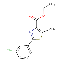 Chemical structure of ethyl 2-(3-chlorophenyl)-5-methyl-1,3-thiazole-4-carboxylate - CSSB00004390278