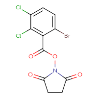Chemical structure of 2,5-dioxopyrrolidin-1-yl 6-bromo-2,3-dichlorobenzoate - CSSB14896731667