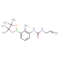 Chemical structure of 1-[2-methyl-3-(4,4,5,5-tetramethyl-1,3,2-dioxaborolan-2-yl)phenyl]-3-(prop-2-en-1-yl)urea - CSSB03565520533