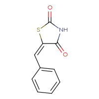 Chemical structure of (5E)-5-(phenylmethylidene)-1,3-thiazolidine-2,4-dione - CSSB00050007696
