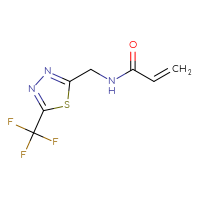 Chemical structure of N-{[5-(trifluoromethyl)-1,3,4-thiadiazol-2-yl]methyl}prop-2-enamide - CSSB00138537254