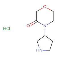Chemical structure of 4-(pyrrolidin-3-yl)morpholin-3-one hydrochloride - CSSB00021289210