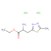 Chemical structure of ethyl 2-amino-3-(5-methyl-1,3,4-thiadiazol-2-yl)propanoate dihydrochloride - CSSB14948340803