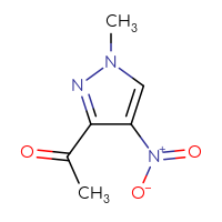 Chemical structure of 1-(1-methyl-4-nitro-1H-pyrazol-3-yl)ethan-1-one - CSSB00000081589