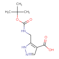 Chemical structure of 5-({[(tert-butoxy)carbonyl]amino}methyl)-1H-pyrazole-4-carboxylic acid - CSSB00103057010