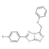 Chemical structure of 6-(4-bromophenyl)-3-(phenoxymethyl)-[1,2,4]triazolo[3,4-b][1,3,4]thiadiazole - CSSB00121638192