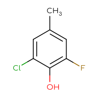 Chemical structure of 2-chloro-6-fluoro-4-methylphenol - CSSB00010391071