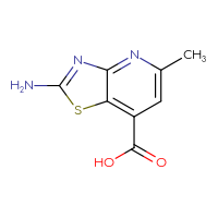 Chemical structure of 2-amino-5-methyl-[1,3]thiazolo[4,5-b]pyridine-7-carboxylic acid - CSSB00000063072