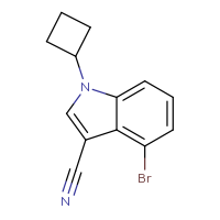 Chemical structure of 4-bromo-1-cyclobutyl-1H-indole-3-carbonitrile - CSSB00132307478