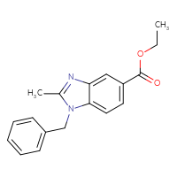 Chemical structure of ethyl 1-benzyl-2-methyl-1H-1,3-benzodiazole-5-carboxylate - CSSB00052115459
