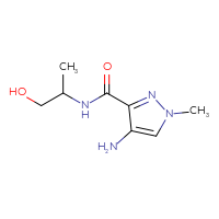 Chemical structure of 4-amino-N-(1-hydroxypropan-2-yl)-1-methyl-1H-pyrazole-3-carboxamide - CSSB00012264004