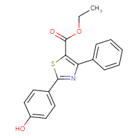 Chemical structure of ethyl 2-(4-hydroxyphenyl)-4-phenyl-1,3-thiazole-5-carboxylate - CSSB00161153227