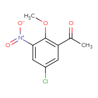 Chemical structure of 1-(5-chloro-2-methoxy-3-nitrophenyl)ethan-1-one - CSSB00010008654