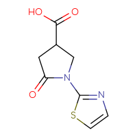 Chemical structure of 5-oxo-1-(1,3-thiazol-2-yl)pyrrolidine-3-carboxylic acid - CSSB00000766514